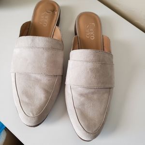 Franco Sarto beige suede mules, size 10